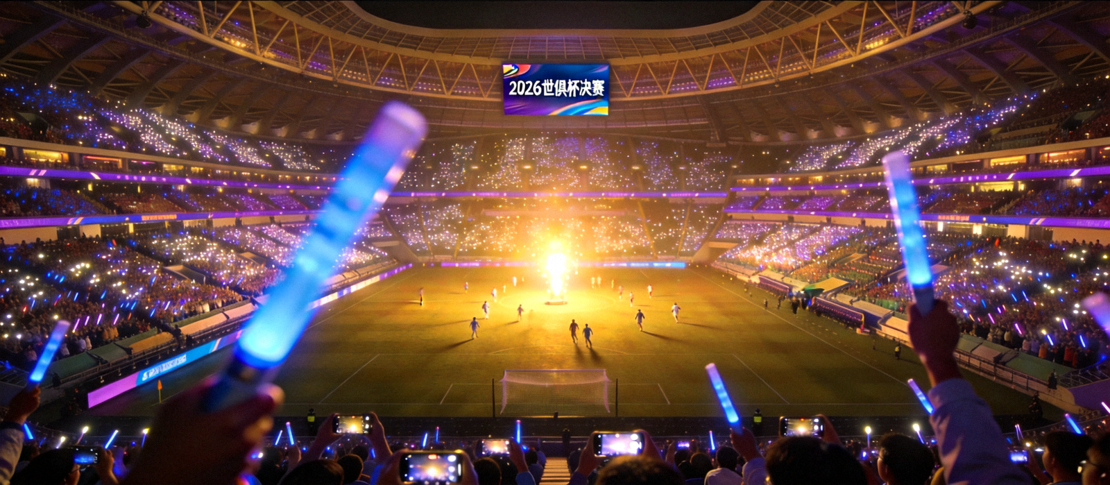 2026世俱杯决赛夜球场全景与球迷灯海